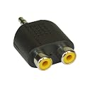 Y Adapter 3,5mm Klinke Stecker auf 2x Cinch-Buchse
