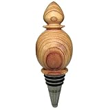 ArtisanStreet's Olive Wood Wine Bottle Stopper. One of a Kind. Hand Turned Wood on Solid Stainless Steel Base. Protected Wax Finish. Dishwasher Safe.