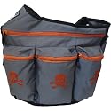 Diaper Dude Grey w/ Orange Skull and Bones with FREE Stroller Strap