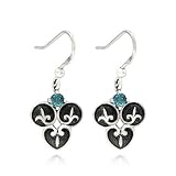 Sterling Silver Celtic Round-Shaped Blue Topaz Earrings