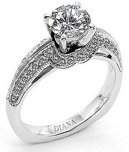 2 Sided Pave Diamond Engagement Ring .33cttw (cz ctr)