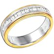 Two Tone Vibrant Men's Diamond Wedding Band