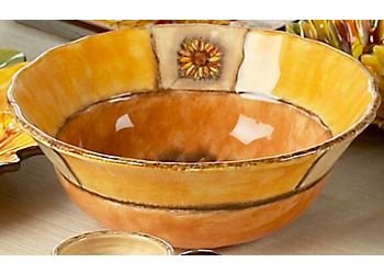 Clay Art Tuscan Sunflower Serve Bowl