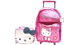 Sanrio Hello Kitty Large Rolling Backpack / Luggage with Lunchbox, Lunch Tote Bag Set - 2 pieces item. great buy.