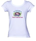 College Basketball Widow Ladies/Juniors FITTED Scoop-neck T-Shirt In Various Colors & Sizes