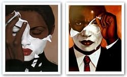 Face Reality Set by Laurie Cooper 20"x24-25" Art Print Poster African-American