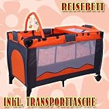 Baby Reisebett inkl. Wickeltisch Babybett Kinderbett Babyreisebett: orange Neu A02