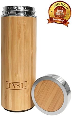 LOWEST PRICE 50% OFF SALE! Eco-Friendly Bamboo Tea Tumbler with Infuser. Vacuum Insulated, BPA Free and Leak Proof. Holds 14 Fluid Ounces.