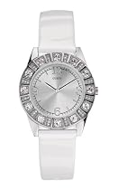 Guess Ladies Silver Sunray Dial Quartz Watch - 75603L1