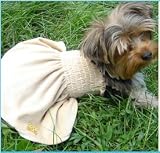 Uptown Girl Tan Sundress Dog Dress by Ruffluv Size M Medium
