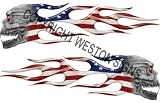 American Flag Skull Flames