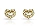 9ct Yellow Gold Diamond Heart Stud Earrings