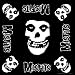 The Misfits - Large White Crimson Ghost Face on Black Bandana / Doo-Rag with Classic ...