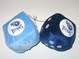 TENNESSEE TITANS Team Logo Pair of FUZZY DICE