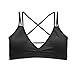 Cage Cutout Bralette Padded Seamless Sports Bra Bustier Crop Top (Black) One Size