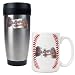 Atlanta Braves MLB Stainless Steel Travel Tumbler & Game ball Ceramic Mug Set - Primary Logo