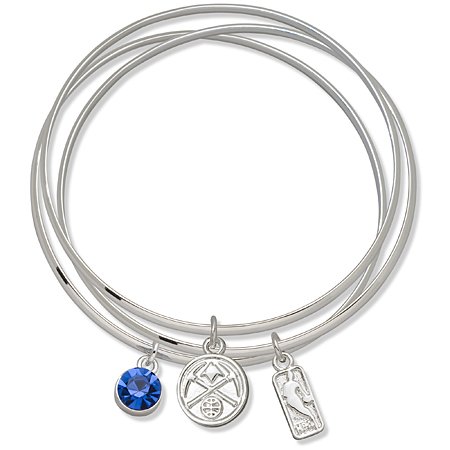 Denver Nuggets Bangle Bracelet Set W/ Blue Crystal