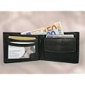 Geldb�rse Portemonnaie Geldbeutel echt Leder schwarz Querformat Neu