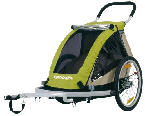 Croozer Designs 737 Single Child 3 in 1 Bicycle Trailer Swivel Wheel and Fixed Wheel Stroller (Green Sand Black
