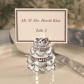 Silver Plated Wedding Cake Place Card Holder