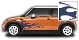 Mini Cooper Flame Side Graphics Set Fit All Year Mini Cooper Copper S and Clubman