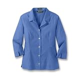 Wrinkle-Resistant 3/4-Sleeve Notch Collar Shirt