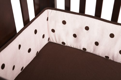 American Baby Company Espresso Dot Crib Bumper, Pink