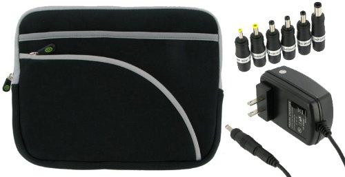41XR0PCZt4L Great Price 2n1 Combo   ASUS Eee PC Seashell 1005HA MU17 BU 10.1 Inch Netbook Neoprene Sleeve Slip Case and AC Wall Adapter Charger (Invisible Zipper Tri Pocket   Black) for $24.38