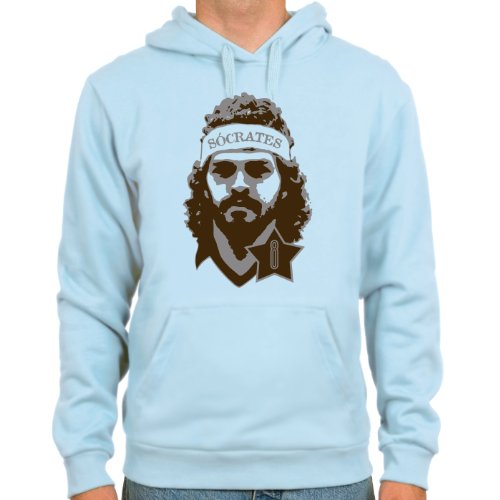 Kapuzensweater Sócrates ::: Farbauswahl: skyblue oder weiß ::: Größen: M-XL ::: Fußball-Kult