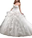 GEORGE BRIDE Luxury Tull Over Satin Ball Gown With Tiered Organza Wedding Dress