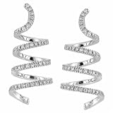 1.09 Ct.T.W. Round Brilliant Cut Diamonds, 18Kt. White Gold. Diamond Swirl Fashion Earrings