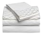 Touch of Paradise Windsor 300-Thread-Count 100% Cotton Sateen Embroidery Sheet Set, King, White