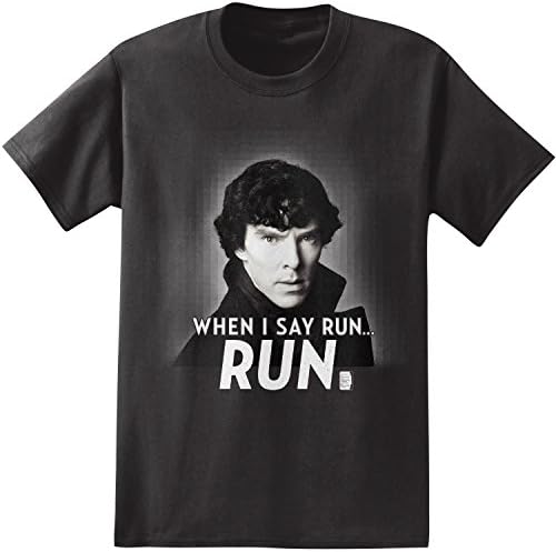 BBC Sherlock When I Say Run, Run Men's T-Shirt (Small, Black)