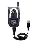 Coiled Power Hot Sync and Charge USB Data Cable w/ Tip Exchange for the Sanyo MM-7500 - Gomadic Brand