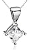 18k White Gold Princess Cut Diamond Solitaire Pendant (1/2ct , H-I, SI2)