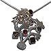 Gift for Her Silver Chain Multi Gemstone Pendant 1.5 Inches