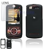 RUBBER FEEL Black Snap-On Cover Hard Case Phone Protector for Motorola Z9 MOTO