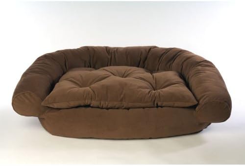 Everest Pet 0135-Brown Faux Suede Comfort Couch Dog Bed in Brown Size: Medium (33" x 42" x 14")