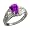 1.00 Ct Pear Shape Purple Amethyst 18k White Gold Ring