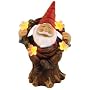 CCI Moonrays 91441 Solar Powered Happy Gnome With Flowers Garden Accent