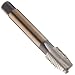 Dormer MTT-X E000/MTT-X E010 Powdered Metal Spiral Point Threading Tap, Gold Oxide Finish, Round Shank With Square End, Plug Chamfer