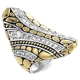 WOMEN'S RINGS GOLD PLATED W/CLEAR CZ