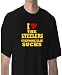 I HEART LOVE THE STEELERS EVERYONE ELSE SUCKS FOOTBALL FAN PRIDE USA T BLACK SHIRT je...