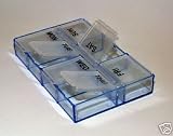 7 Day Pill Box Organizer Peek-a-box 7 Compartments Color Transparent Blue- Made in the Usa