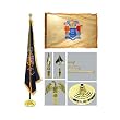 New Jersey 4ft x 6ft Flag telescoping Flagpole Base and Tassel