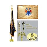 New Jersey 4ft x 6ft Flag telescoping Flagpole Base and Tassel