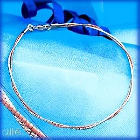 14K Rose & White Gold Twist Omega Bracelet by 