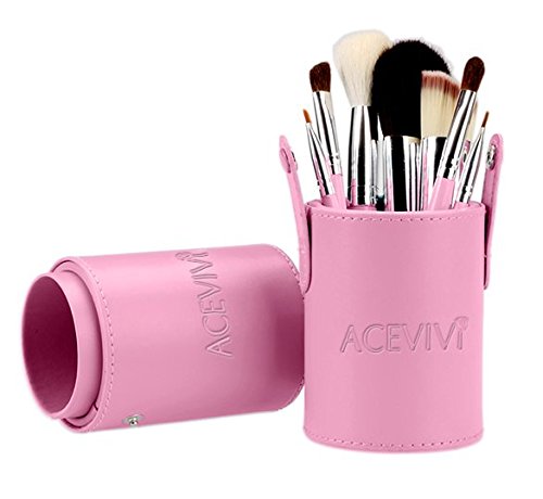 Acevivi 7 pcs premium kabuki pink makeup brush set face…