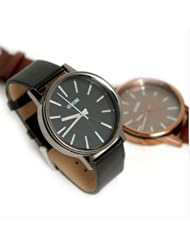 Kungfu Tea Classical Leather Belt Womens Watch (Brown)