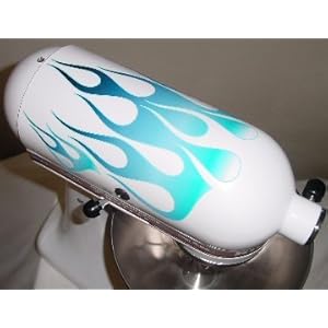 Ice21 Large Flame Decal Cover Kit Blue and white, designed to fit all KitchenAid stand mixers, including Pro 600, Artisan, Ultra Power, 4, 5, 6 qt quart mixers, without accessory interference. Ice21 Large Flame Decal Cover Kit Blue and white, designed to fit all KitchenAid stand mixers, including Pro 600, Artisan, Ultra Power, 4, 5, 6 qt quart mixers, without accessory interference.